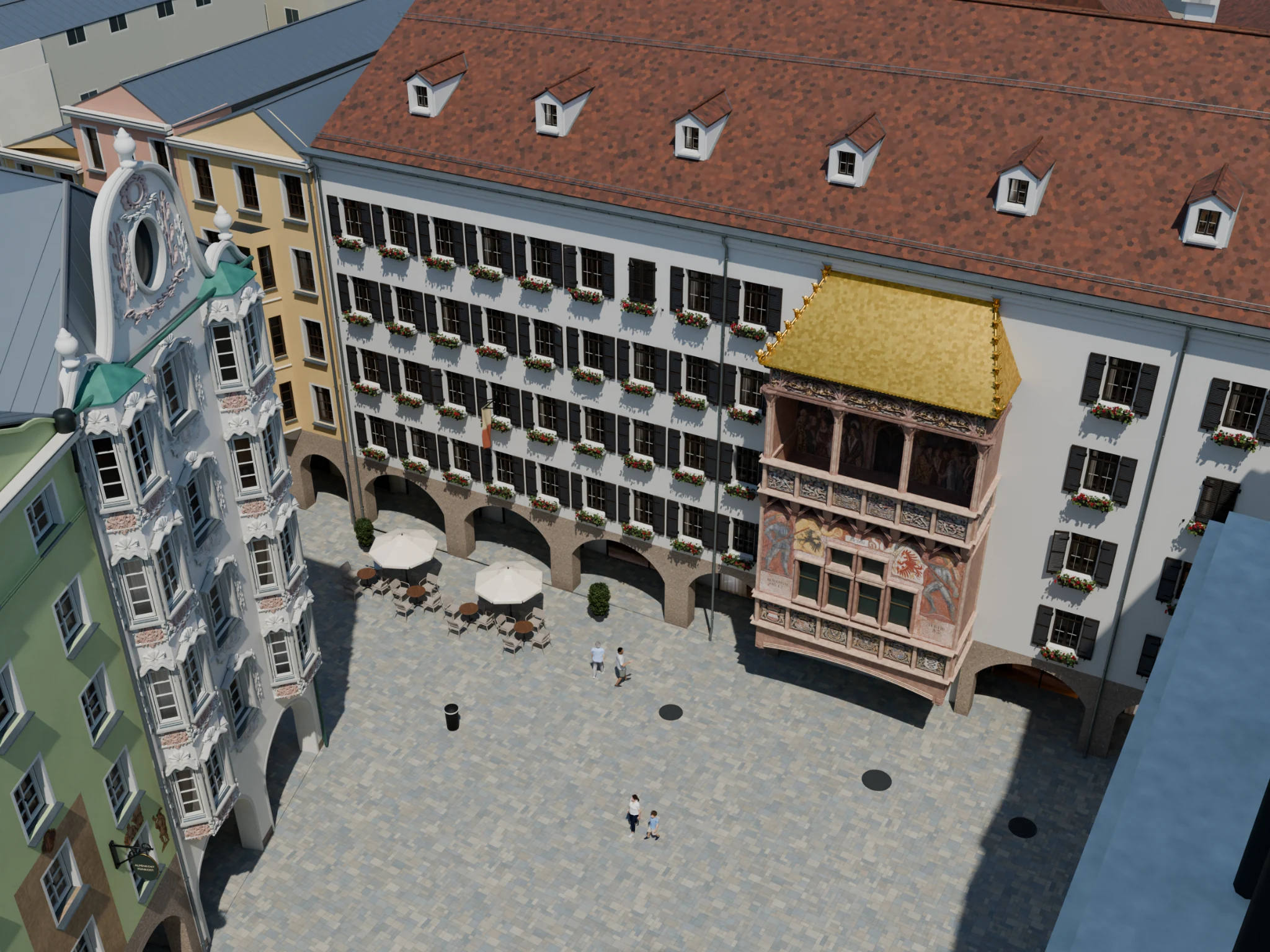 TrueRoads concept environment viewed from above; not an in-game screenshot.
